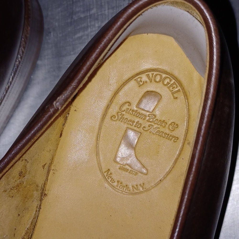 E. VOGEL Custom Brown Genuine Leather Dress Shoes, 14 - Picture 3 of 11